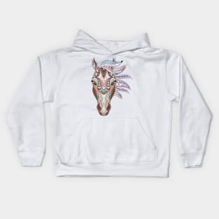 Horses Head Colorful Design Nice Abstract Horses Heads for any Horse Lover. Kids Hoodie